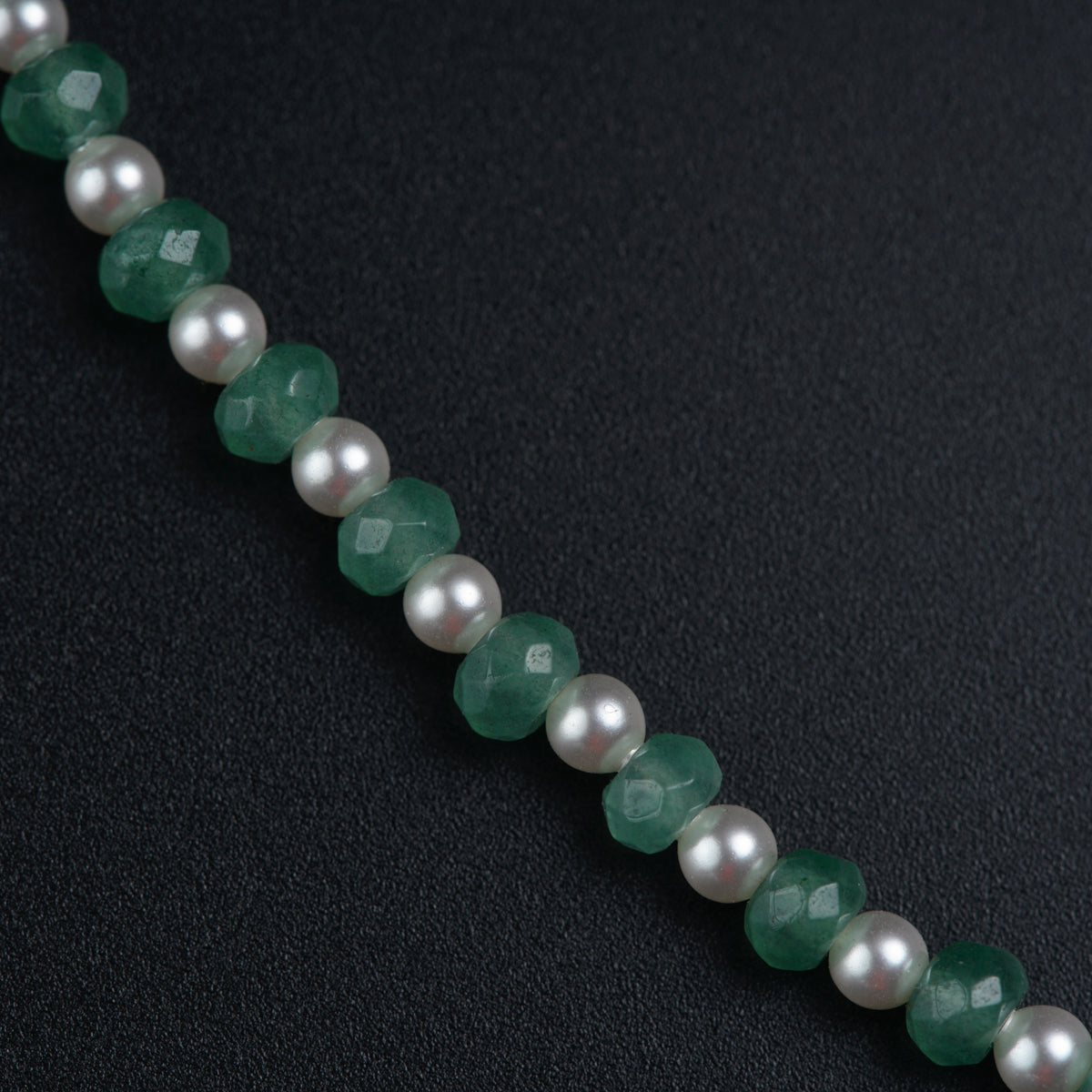 Gold Plated Semi Precious Jade And Pearl Necklace - Sanvi Jewels Pvt. Ltd.  - 2202760